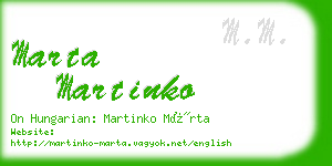 marta martinko business card